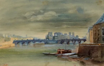 Pont Neuf Et La Cite Vue Prise Devant Linstitut De France