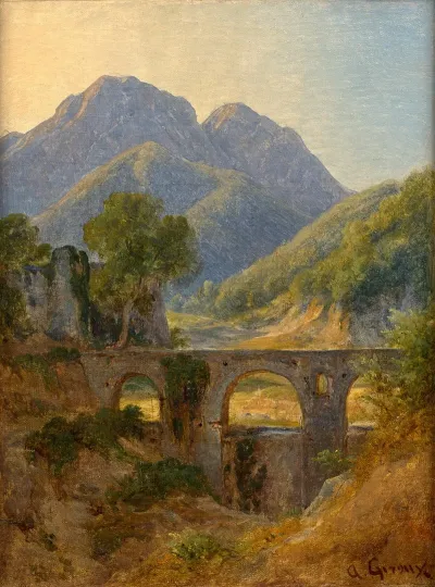 Pont Traversant Une Vallee Dans Les Environs De Rome