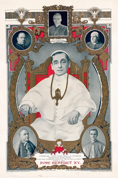 Pope Benedict Xv Cardinal Giacomo Della Chiese Archbishop Of Bologna Elected Supreme Pontiff Of The Catholic Church September 3 1914