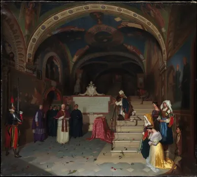 Pope Gregory Xvi Visiting The Church Of San Benedetto At Subiaco