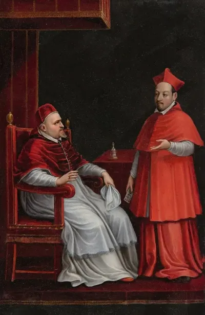 Pope Paul V Seated With His Nephew Scipione Borghese