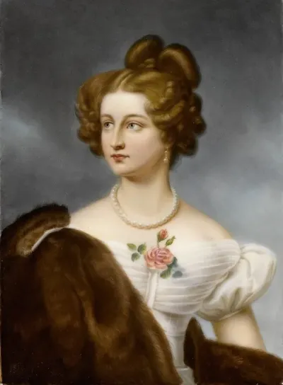 Porcelain Portrait Plaque Of Amalie Von Kruedener