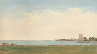 Porchester Castle A View From Porchester Village Looking Across The Water To Portsmouth