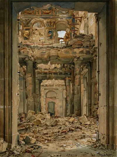 Portail Des Tuileries Apres Lincendie De 1871