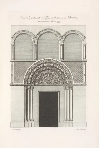 Portail Septentrional De Leglise De S Etienne De Beauvais Reconstruite En Lannee 997