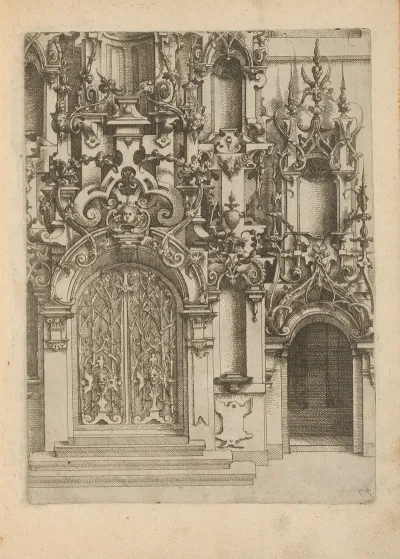 Portal Decorated With Foliage Mascarons And Scrollwork