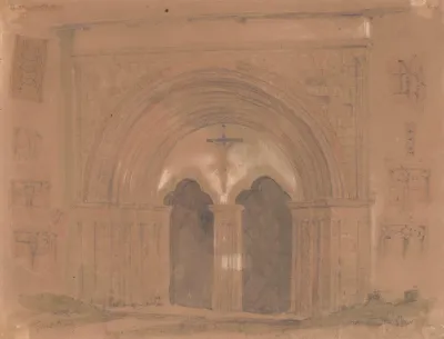 Portal Of The Dominican Church Of St James In Sandomierz And Studies Of Sculpture Details