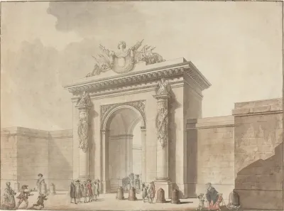 Portal Of The Hotel Duzes Rue Montmartre Paris