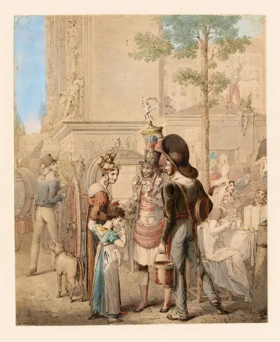 Porte Saint Denis Le Chateau Deau Le Marchand De Coco Le Porteur Deau Et La Limonadiere