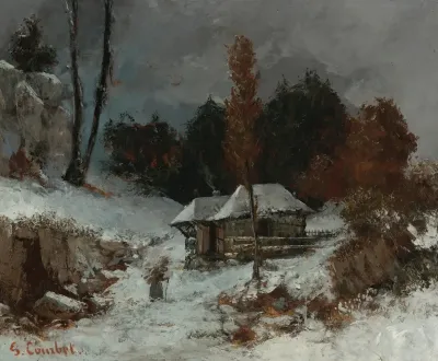 Porteuse De Fagots Dans Un Paysage De Neige