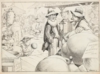 Portly Man Speaking With Elder Man On Main Street Of Very Rural Town