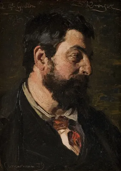 Portraet Af Den Franske Maler Alfred Guillou