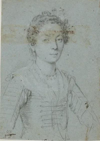 Portraet Af En Kvinde Halvfigur