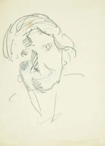Portraet Af Kunstnerens Hustru Malerinden Agnes Weie 1878 1964 En Face