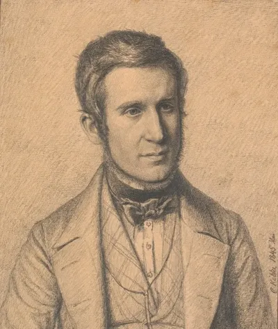 Portraet Af Kunstnerens Kones Broder Christen Christensen Kobke 1817 1846