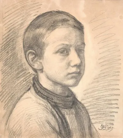 Portraet Af Maleren J Th Skovgaard Som Dreng