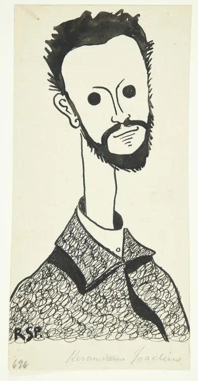 Portraet Af Maleren Og Keramikeren Chr Joachim 1870 1943
