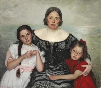 Portraetgruppe Frederikke Tuxen Med Yvonne Og Nina