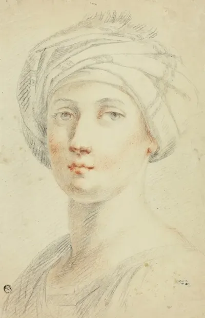 Portrait Bust Of Young Woman In Turban