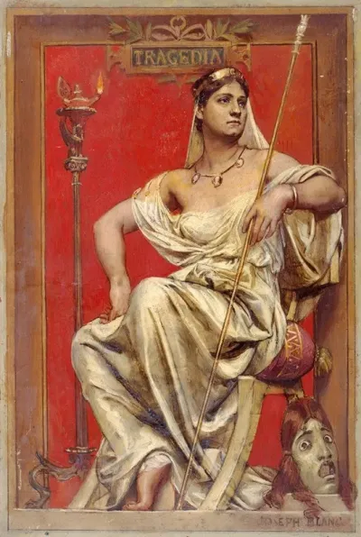 Portrait Dadeline Dudlay 1858 1934 En Allegorie De La Tragedie
