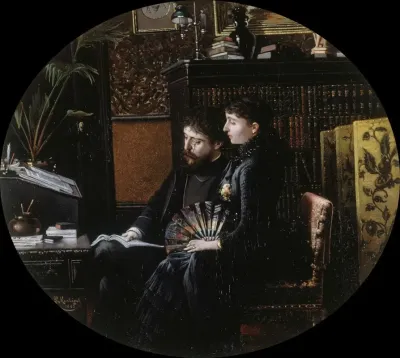 Portrait Dalphonse Daudet 1840 1897 Et Son Epouse Nee Julie Allard 1844 1940 Dans Leur Cabinet De Travail