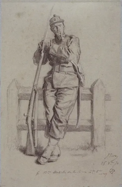 Portrait Darmand Templier En Uniforme De Mobile