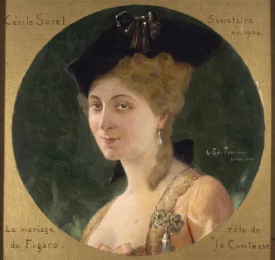 Portrait De Cecile Sorel 1873 1966 Societaire De La Comedie Francaise Dans Le Role De La Comtesse Du Mariage De Figaro