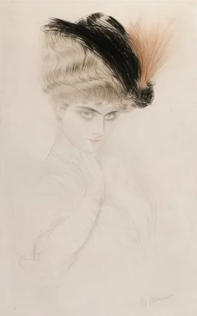 Portrait De Femme Au Chapeau A Plumes 2