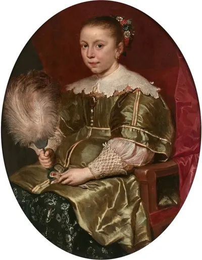 Portrait De Jeune Fille A Leventail