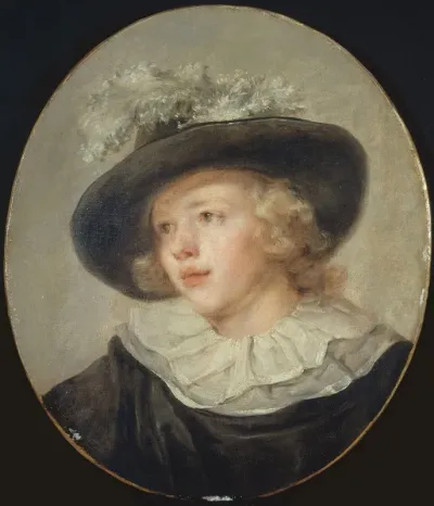 Portrait De Jeune Garcon Avec Un Chapeau A Plumes