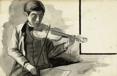 Portrait De M Lhuillier Cousin De Gueniot Jouant Du Violon 2