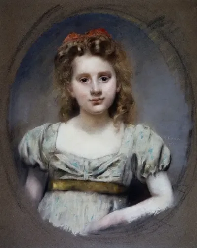 Portrait De Mlle Suzanne Malvesin A 12 Ans