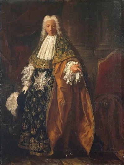 Portrait De Paul Hippolyte De Beauvillier Duc De Saint Aignan 1684 1776 En Tenue De Chevalier De Lordre Du Saint Esprit
