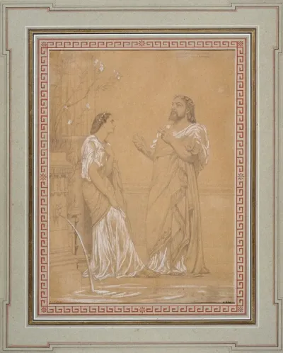 Portrait De Theophile Gautier Et De Melle Favart En Costumes Romains