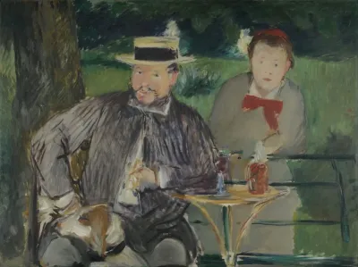 Portrait Dernest Hoschede Et Sa Fille Marthe