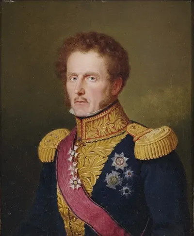 Portrait Des Ernst Freiherr Von Hugel In Dreiviertelansicht Nach Links