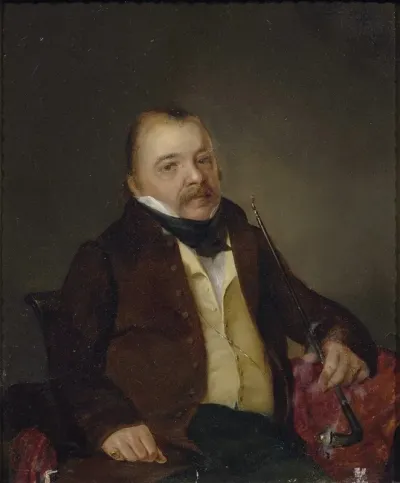 Portrait Des Grafen Vicrai Mit Pfeife