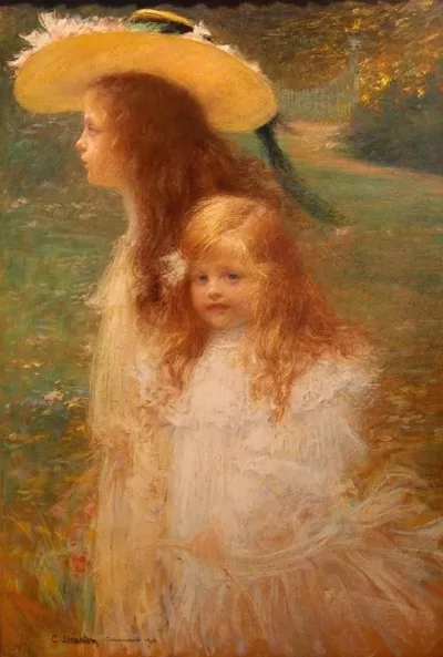 Portrait Des Nieces De Lartiste Par Charles Leandre