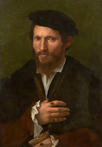 Portrait Dhomme Au Chapeau Noir Et Aux Gants