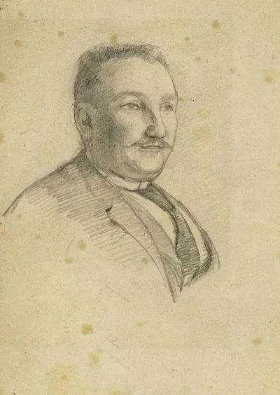 Portrait Dhomme En Buste De Trois Quarts Vers La Droite