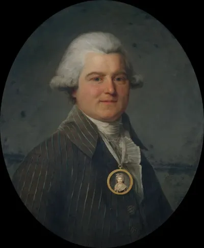 Portrait Dhomme Portant En Sautoir Un Medaillon A Leffigie De Sa Femme