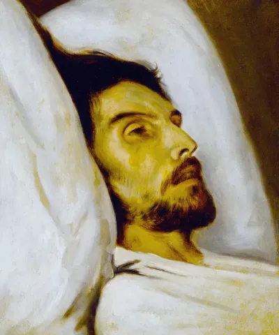 Portrait Dhomme Sur Son Lit De Mort Autrefois Dit Armand Carrel