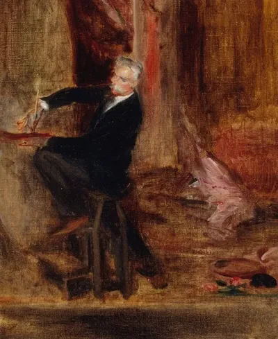 Portrait Du Peintre Jules Cheret 1836 1933 Dans Son Atelier
