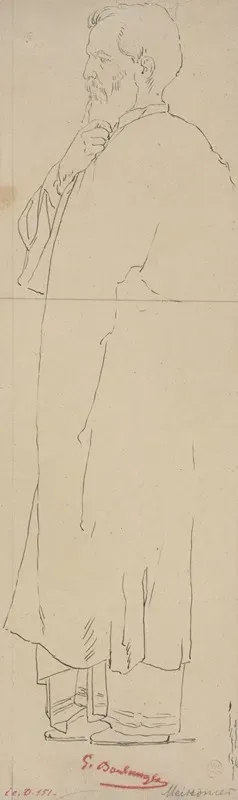 Portrait Du Peintre Meissonnier En Pied Dans Un Costume A Lantique