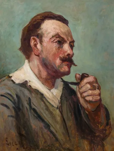 Portrait Du Roger A La Pipe
