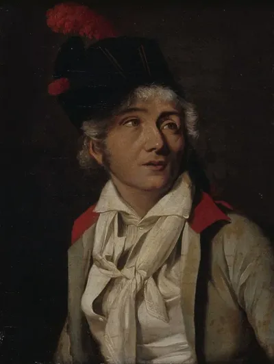 Portrait Dun Acteur En Veste Blanche A Collet Rouge