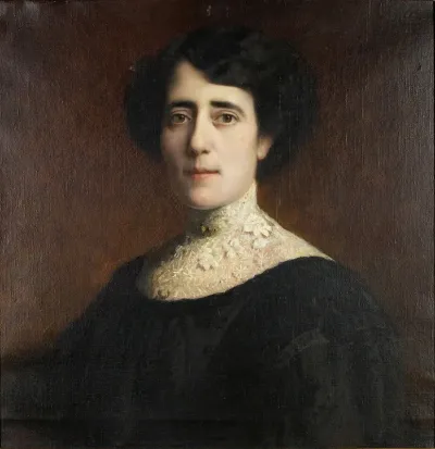 Portrait Einer Dame Mit Spitzenkragen