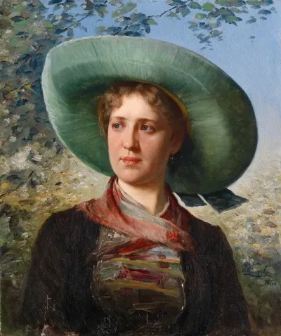 Portrait Einer Jungen Frau In Tracht