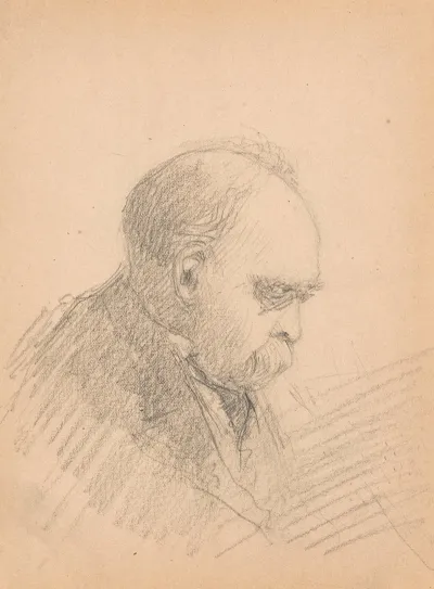 Portrait Of A Balding Man Wearing A Pince Nez