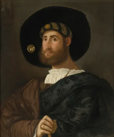 Portrait Of A Bearded Man With A Sword